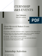 Internship at M&S Events: Anu Maharjan