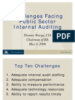 Challenges Facing Public Sector Internal Auditing: Thomas Warga, CIA Chairman of IIA May 4, 2006