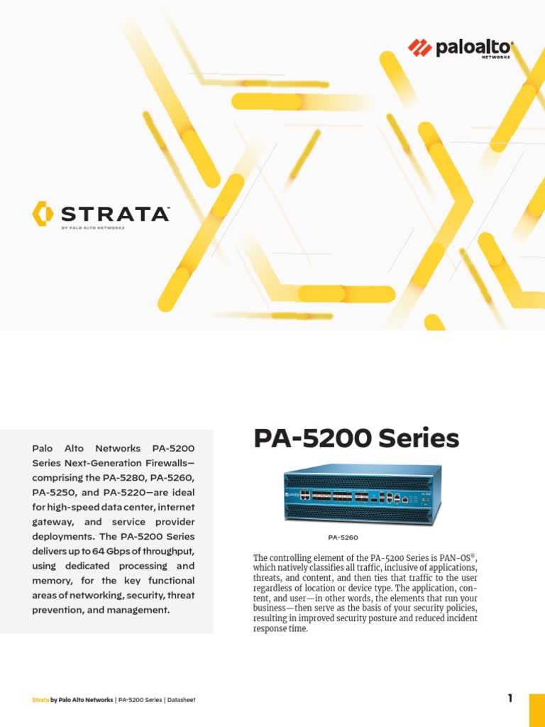 By Palo Alto Networks - PA-5200 Series Datasheet | PDF Computer Network | Spyware