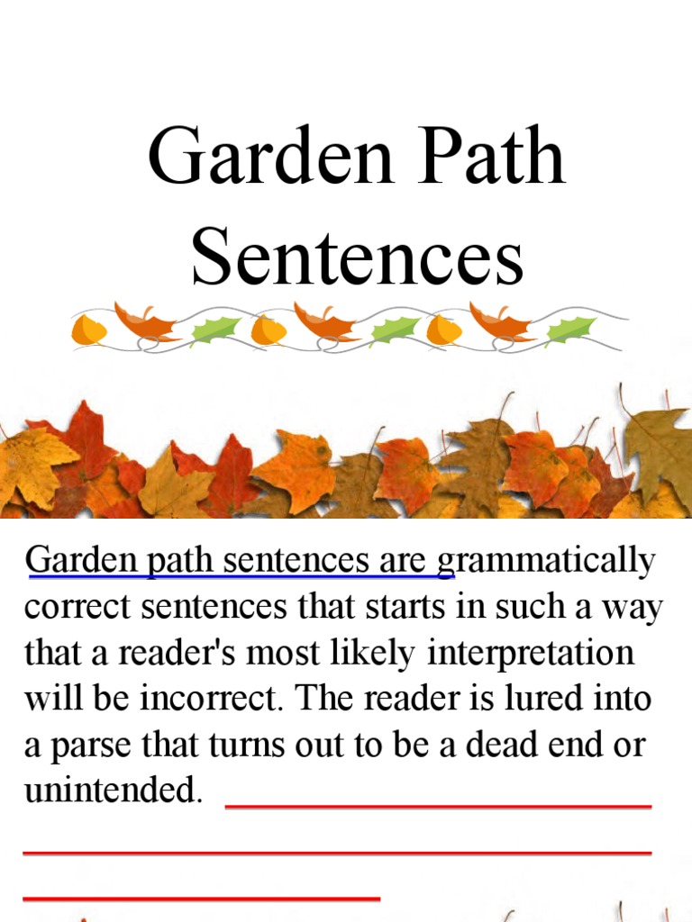 Garden Path Sentences PDF