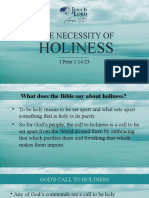 Day 1 THE NECESSITY OF HOLINESS