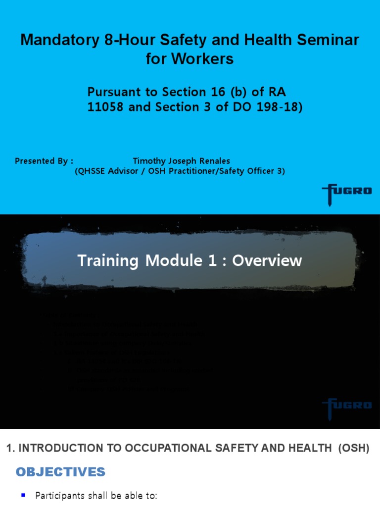 Mandatory OSH Training for Workers | PDF | Occupational Safety And ...