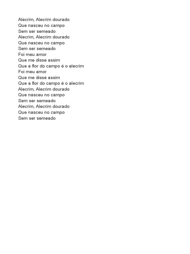 Alecrim Dourado Letra | PDF