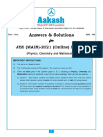 Answers & Solutions: For For For For For JEE (MAIN) - 2021 (Online) Phase-1
