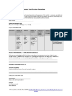 PPM - Programme and Project Management - Monitor - Output Verification Template