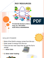 Energy Resources: Sahoo Regn. No.-1001329043 Electrical Engineering