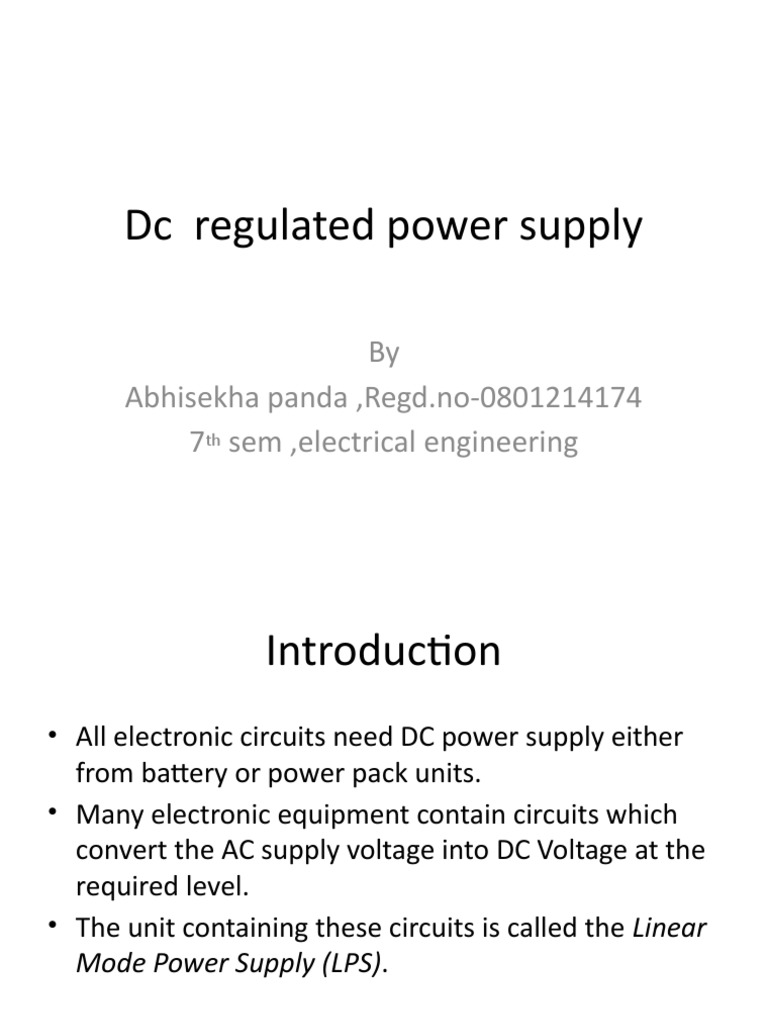 DC Regulated Power Supply | PDF | Rectifier | Power Supply