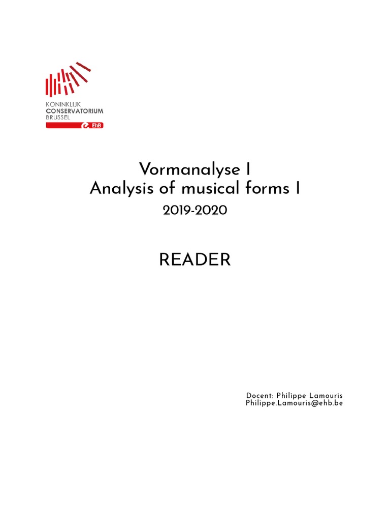 Reader 2019-2020 Analysis of Musical Forms KCB - Online Version | PDF ...