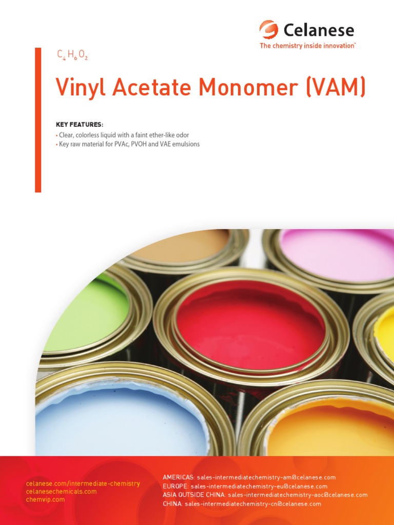Vinyl Acetate Monomer VAM Brochure PDF Polyvinyl Chloride