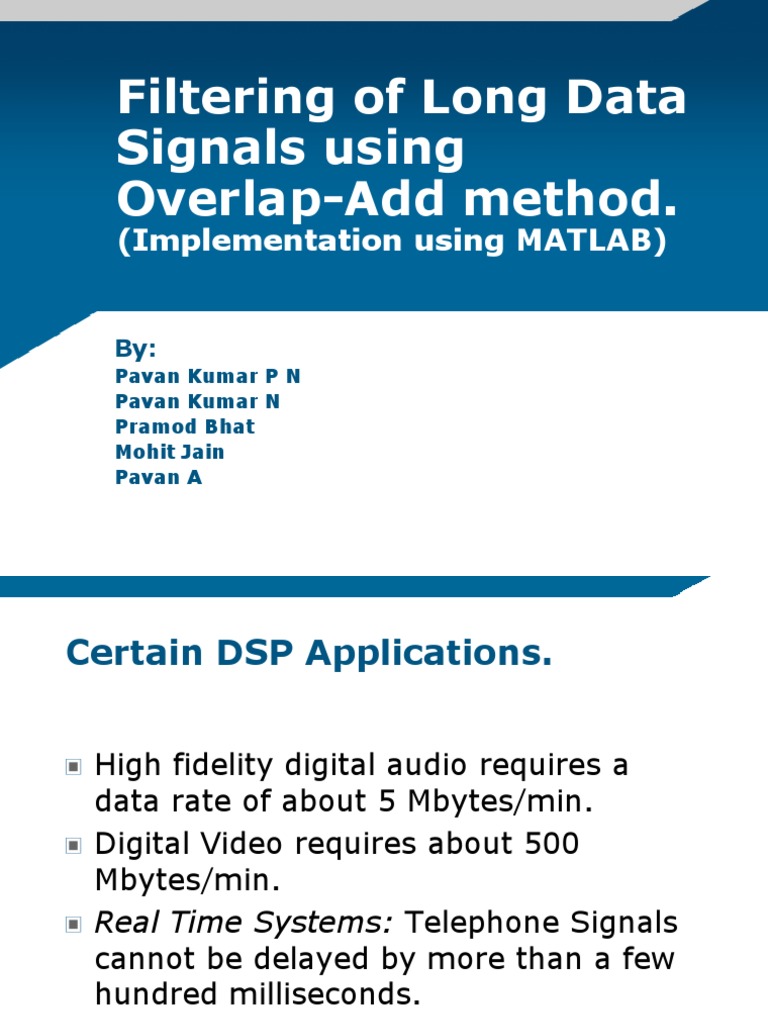 DSP Overlap Add Method Digital Signal Processing