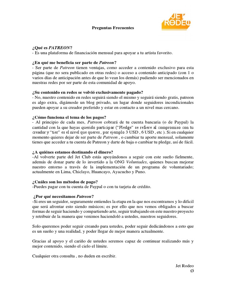 Jet Rodeo - Patreon | PDF