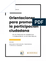 Orientaciones Para Promover La Participación Ciudadana en Los Procesos de Diagnóstico y Planeación de La Gestión Pública - Versión 1 - Julio 2018