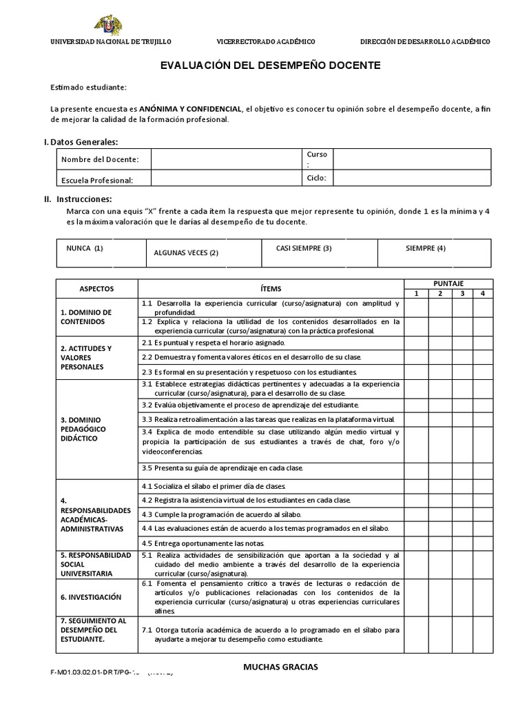Evaluación del Desempeño Docente 2024 | PDF | Evaluación | Enseñando