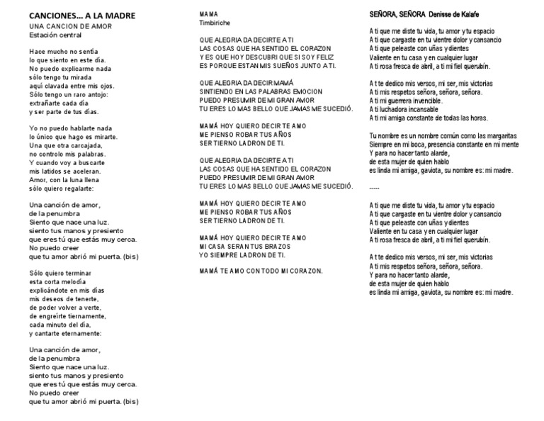 Canciones para el Día de la Madre | PDF | Amor