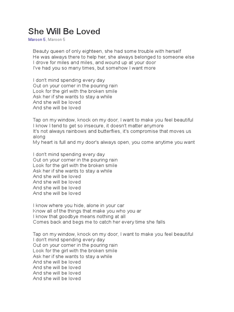 She Will Be Loved PDF