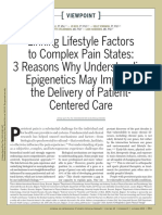 Linking Lifestyle Factors To Complex Pain States: 3 Reasons Why Understanding Epigenetics May Improve The Delivery of Patient-Centered Care