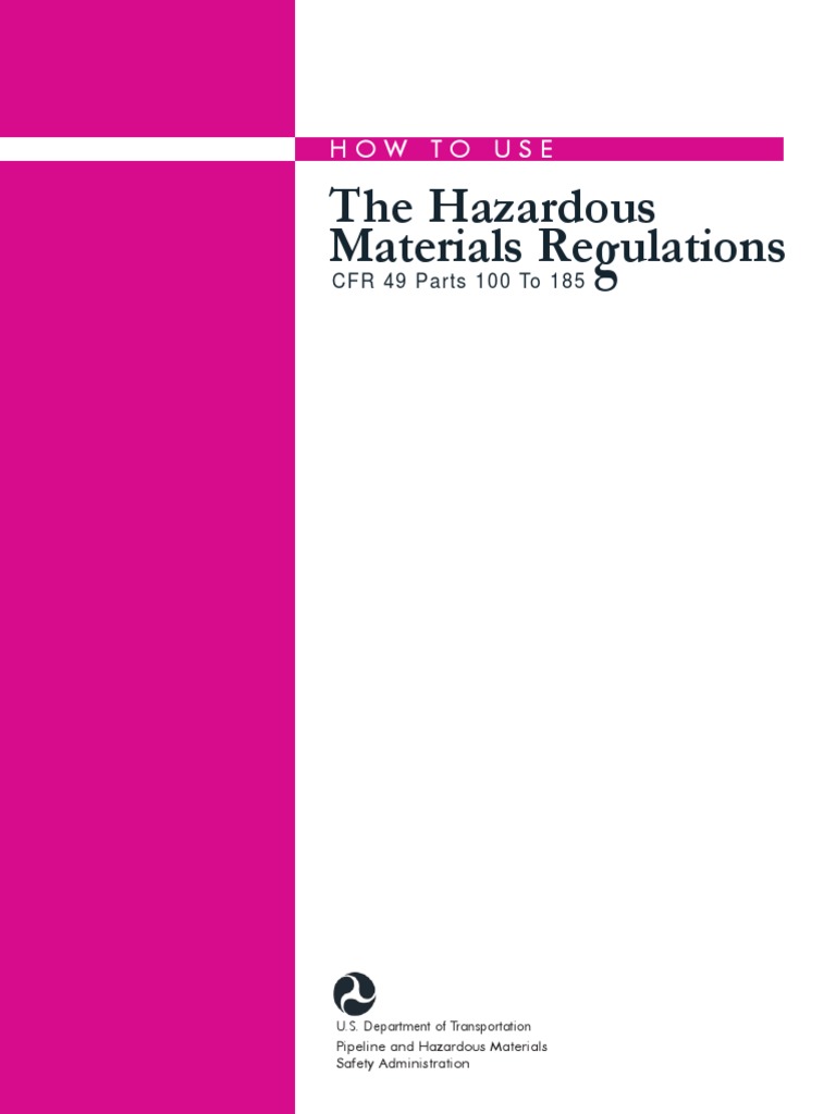 IEH HowToUse Hazardous Materials Regulations PDF Dangerous Goods