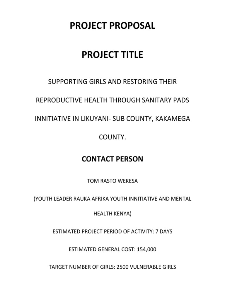 Project Proposal LikuyaniSanitary Pads PDF