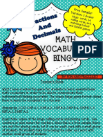 Math Vocabulary Bingo: Aligned TO 5 Grade Math Ccss