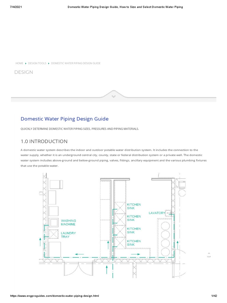 Domestic Water Piping Design Guide, How To Size and Select Domestic