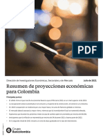 Resumen de Proyecciones Económicas para Colombia - Julio 2021