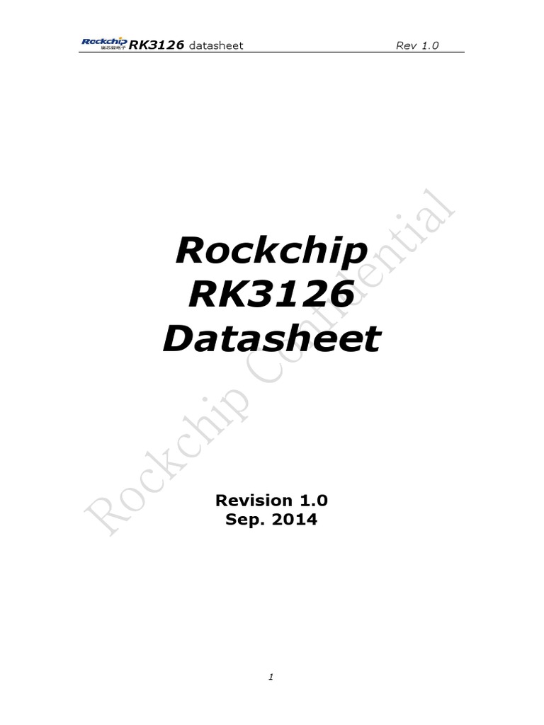 RK3126 Datasheet V1.0 | PDF | Arm Architecture | Central Processing Unit