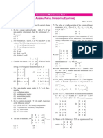 (Linear Algebra, Partial Differential Equations) : Engineering Mathematics Test 3