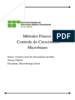 Métodos Físicos de Controle do Crescimento Microbiano. Final