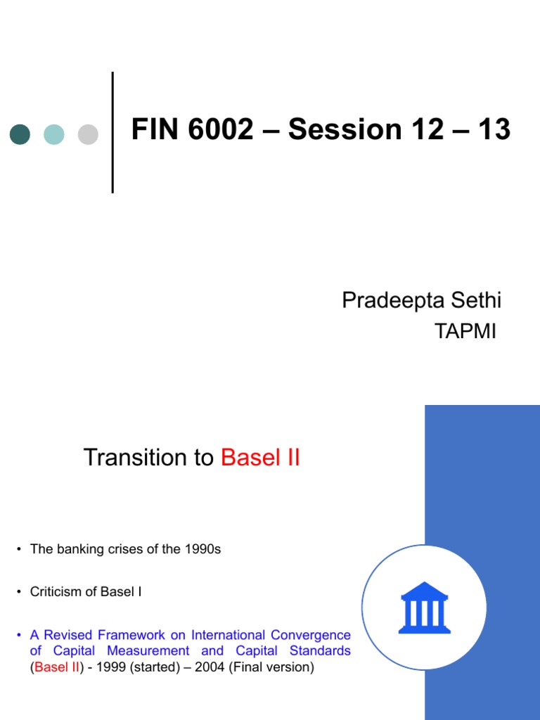 Session 1213 Basel II Credit Risk PDF Basel Ii Capital