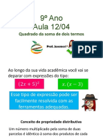 9º Ano Aula 12/04: Quadrado Da Soma de Dois Termos