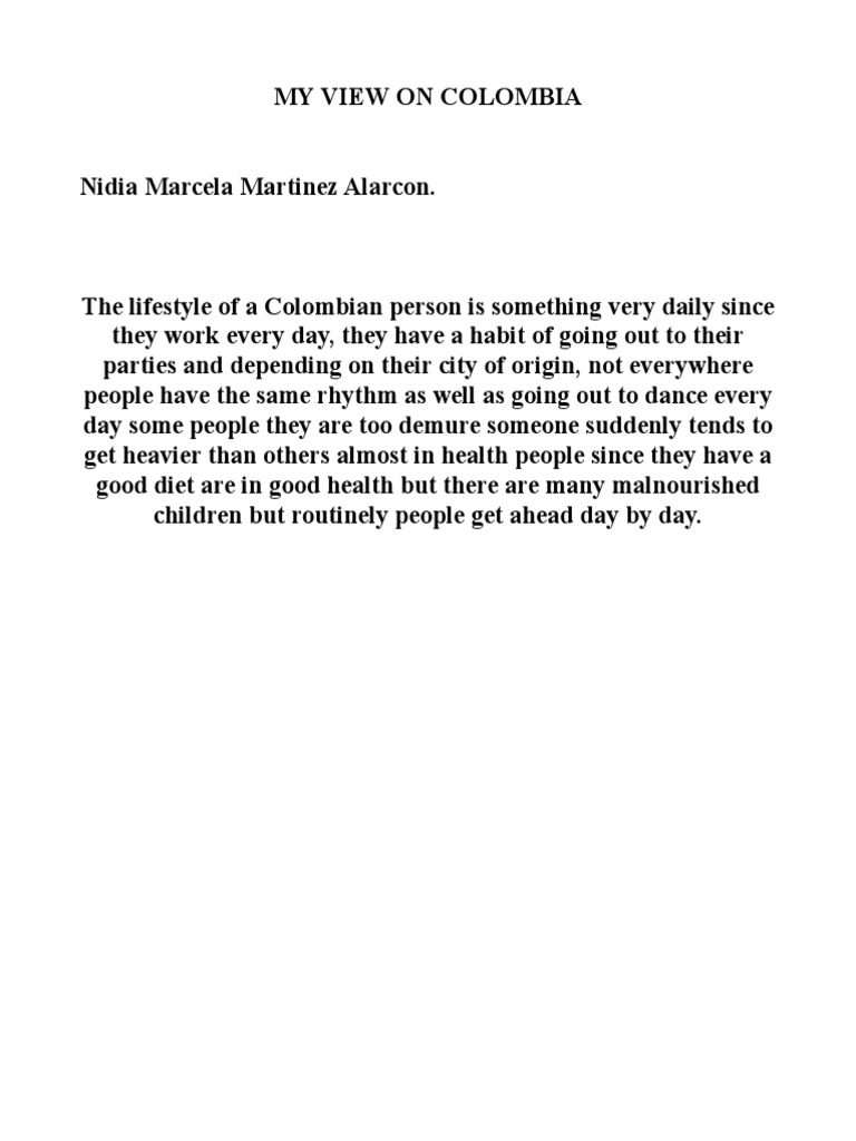 My View On Colombia | PDF