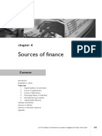 Sources of Finance: Topic List