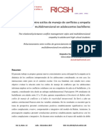 Relación entre empatía y estilos de conflicto en adolescentes