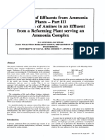 Treatment of Emuents From Ammonia Plants - Part III Ozonation of Amines in An Emuent From A Reforming Plant Serving An Ammonia Complex