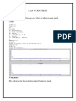 Lab Worksheet P:1 Code: Write Code For Deconvolution Process To Find An Unknown Input Signal