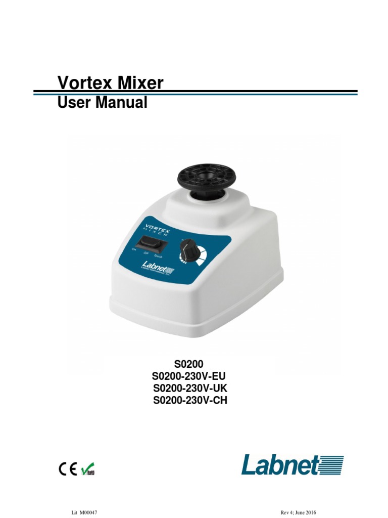 Labnet Vortex Mixer User Manual | PDF | Electrical Engineering