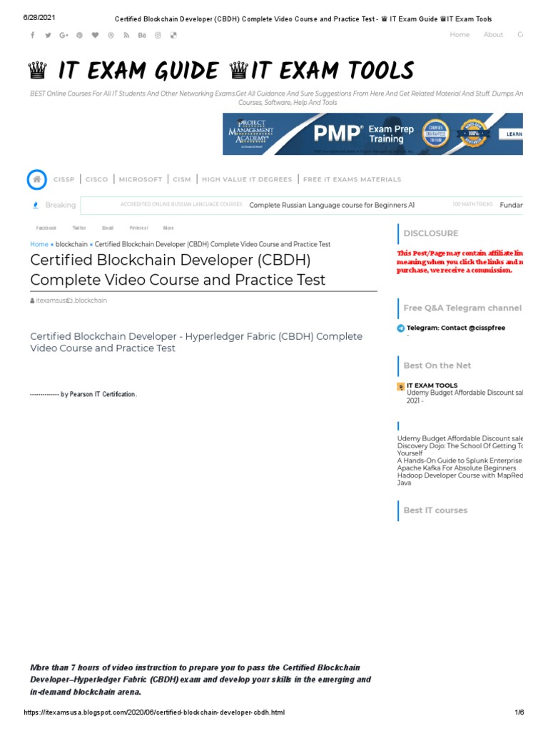 Certified Blockchain Developer CBDH Complete Video Course and Practice ...