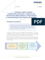 Reflexionamos Sobre Nuestro Compromiso Personal y Colectivo de Convivencia Democrática e Intercultural y Reconocimiento de Nuestra Diversidad