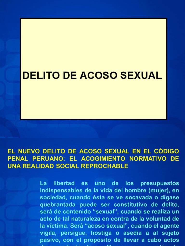 Delito de Acoso Sexual en el Código Penal | PDF | Acoso sexual | Violación