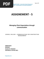 Assignment 4 - Managing Client Expectations