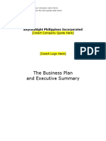 The Business Plan and Executive Summary: Beyondsight Philippines Incorporated