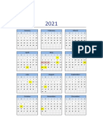 Calendario 2021 Excel Lunes A Domingo