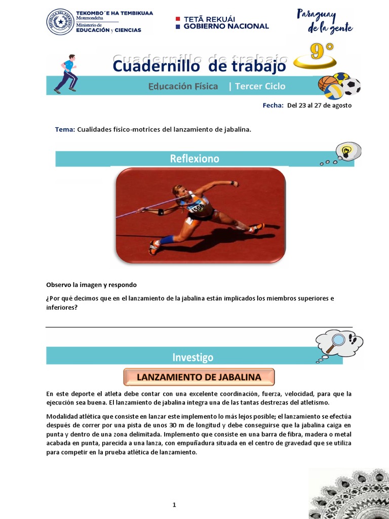 Cuadernillo de Trabajo: Educación Física | PDF | Deporte del atletismo ...