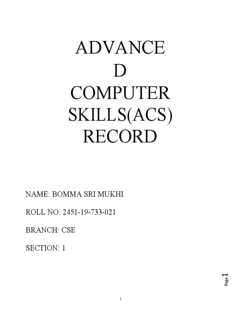Advanced Computer Skills Guide | PDF | Eigenvalues And Eigenvectors ...