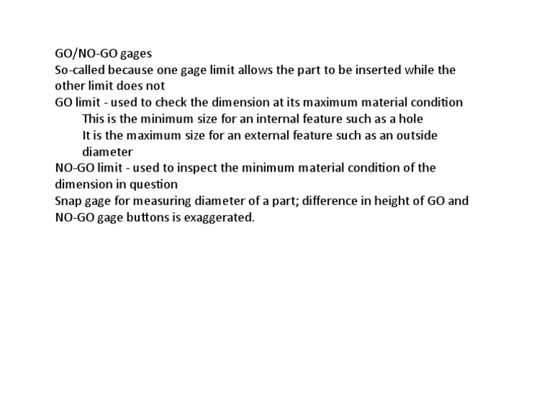 Understanding Go/No-Go Gauges | PDF