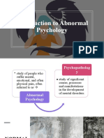 Introduction to Abnormal Psychology and Psychopathology