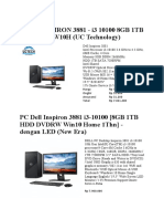 DELL PC i3-10100 8GB 1TB HDD LED 19.5