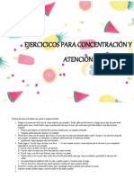 Actividades de Atención, Concentración