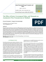 The Effect of Stock, Government Policy, and Monopoly On Asymmetric Price Transmission in Thailand