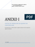 Anexo I - Costos de Equipos de Construcción